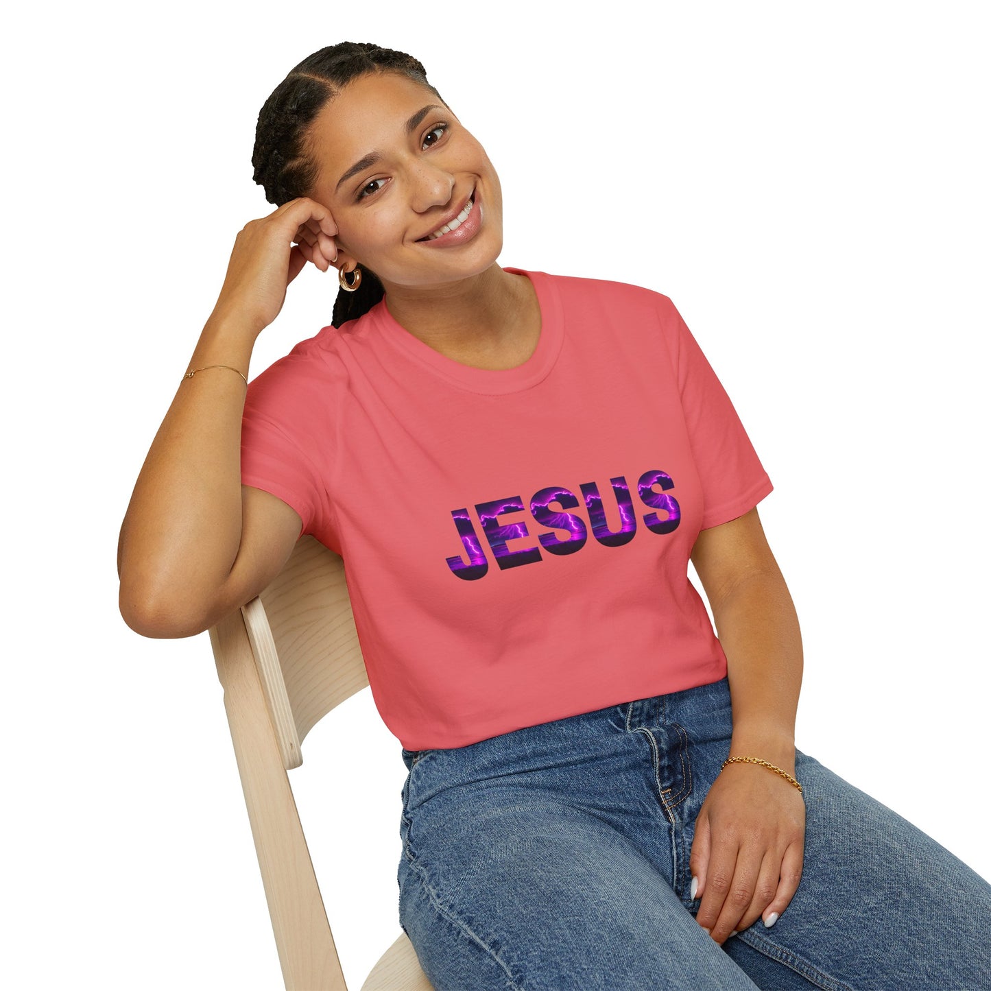Ministry Fashion presents Neon Lightning Jesus T-Shirt