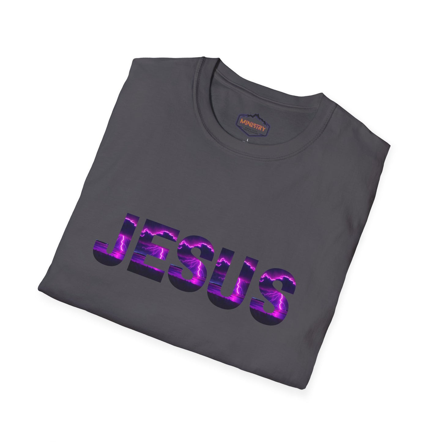 Ministry Fashion presents Neon Lightning Jesus T-Shirt
