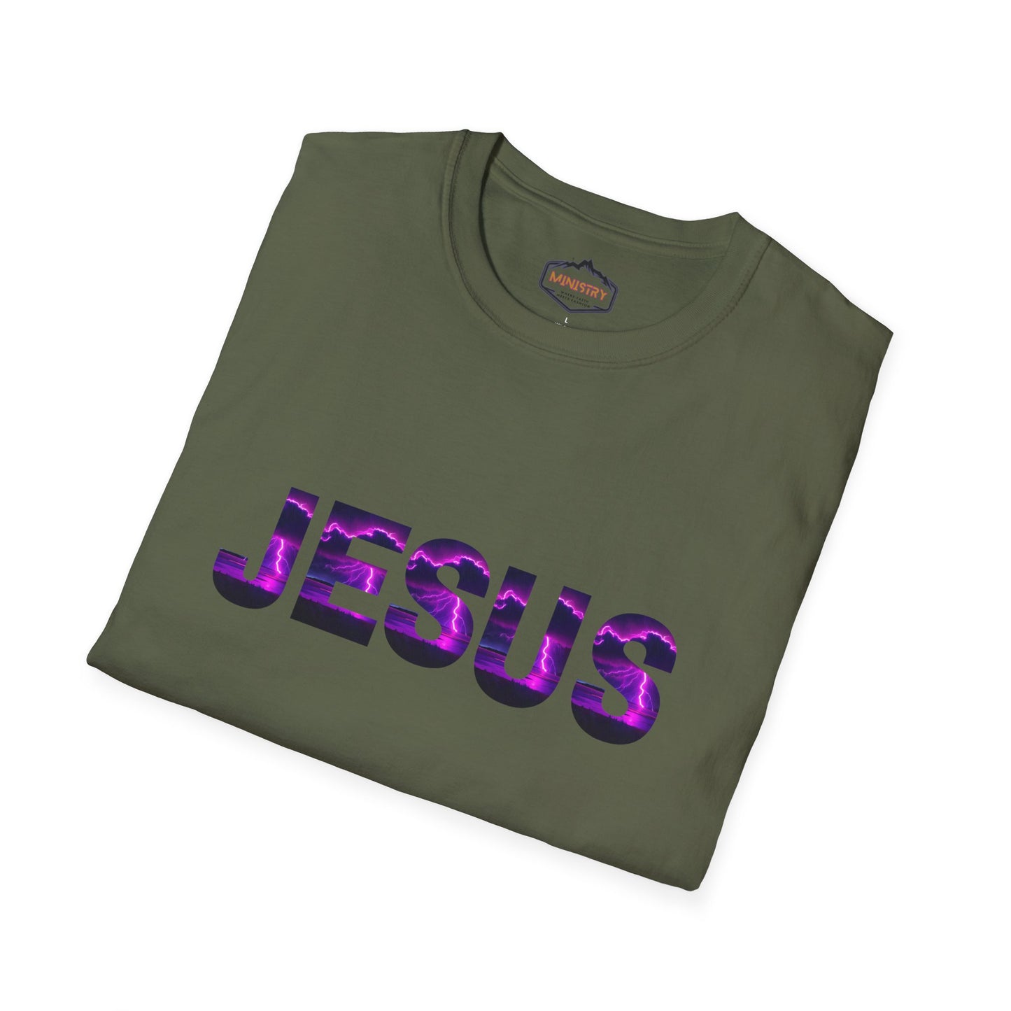 Ministry Fashion presents Neon Lightning Jesus T-Shirt