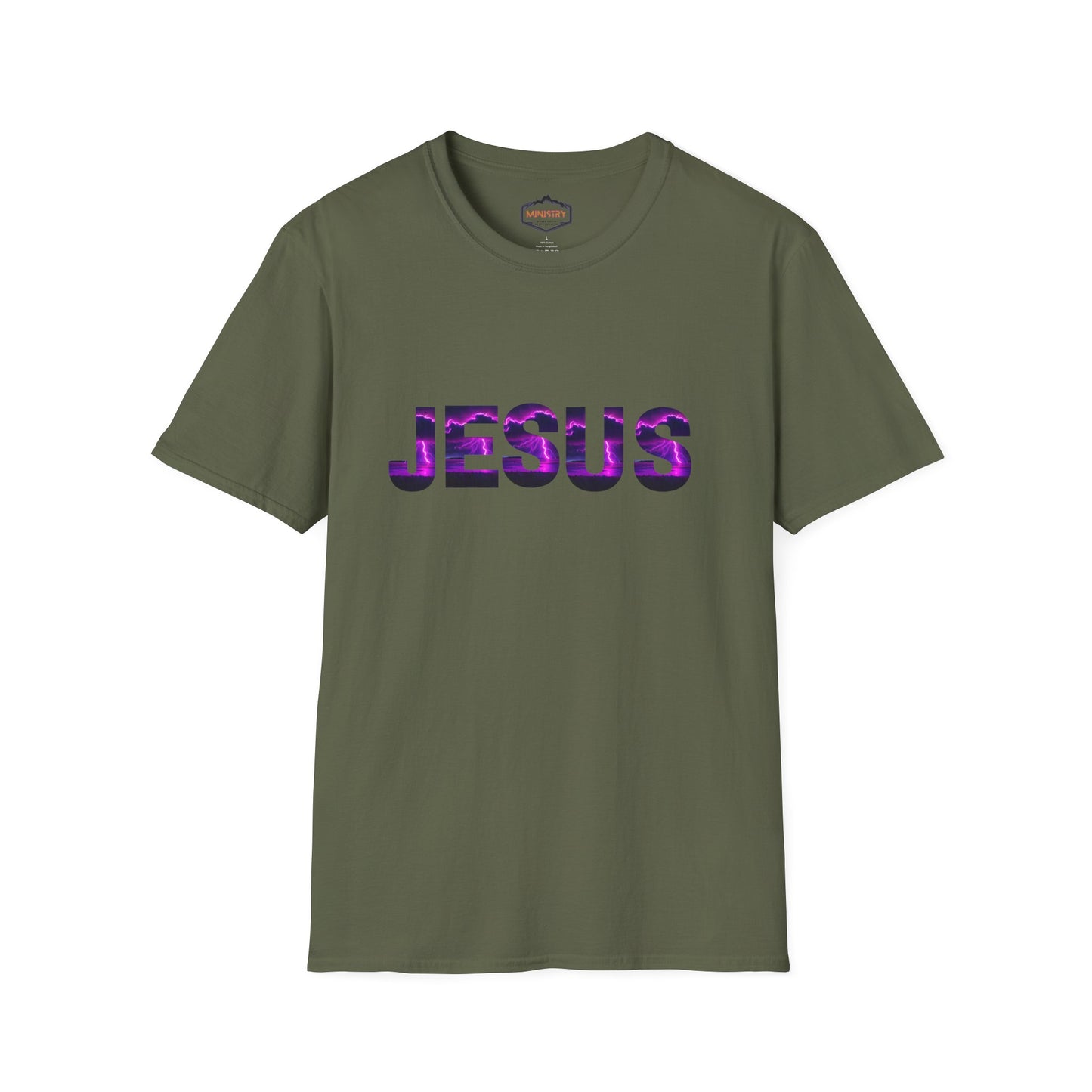 Ministry Fashion presents Neon Lightning Jesus T-Shirt
