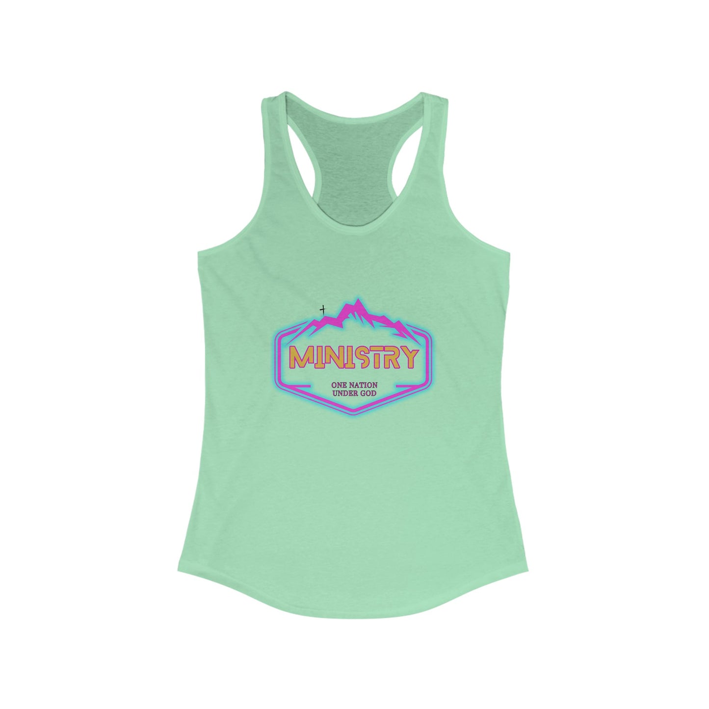 Ministry Faith Meets Fashion Racerback Tank, Inspirational Workout Top, Christian Activewear, Gift for Her, Summer Casual Wear