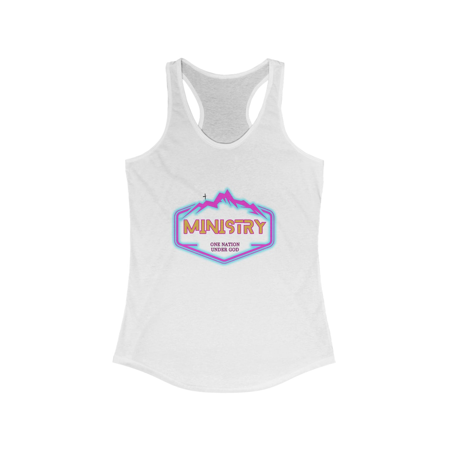 Ministry Faith Meets Fashion Racerback Tank, Inspirational Workout Top, Christian Activewear, Gift for Her, Summer Casual Wear